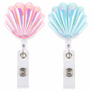Key Ring Exhibition Chest Cards Shell Shape Lanyards Badge Holder Retractable
