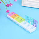 7 Day Weekly Rainbow Pill Medicine Storage Dispenser Box Tablet Button Holder