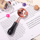 Sealing Stamp Wax Spoon Wood Handle Seal Bead Furnace Stove Pot (Black) Newly