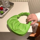 Fashion Cloud Pleated Shoulder Bag ummer Underarm Handbag (Yellow Green)