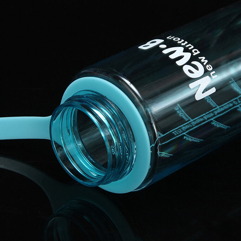 Plastic Spray Cool Summer Sport Water Bottle Portable Drink Kettle (Blue) Newly