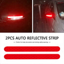 2x Car Reflector Stickers Rearview Mirror Reflective Warning Tape (Red) Newly