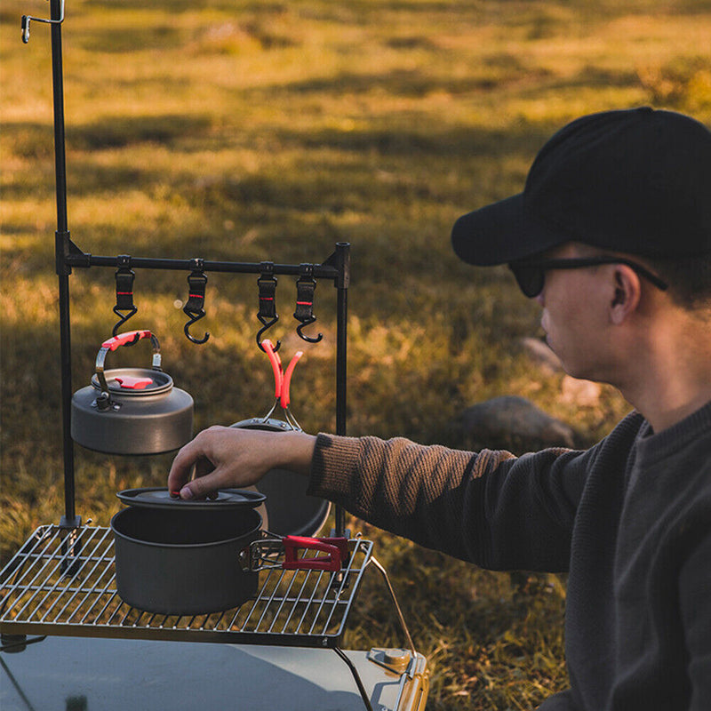 Outdoor Desktop Storage Rack Multifunction Desk Hanging Hook Shelf Stand