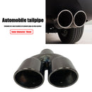 Universal Bolt-on Dual Exhaust Tip Slant Cut Tailpipe Muffler Tip Black Tit