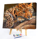 Leopard Oil Paint By Numbers Kits Canvas DIY Craft Coloring Drawing Home Decor