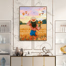 Rice Field Girl Oil Paint By Numbers DIY Home Decoration Gift Wall Pictures Kit