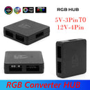 RGB Converter 5V to 12V Transfer Hub 3Pin to 4Pin ARGB Light Fan Adapter