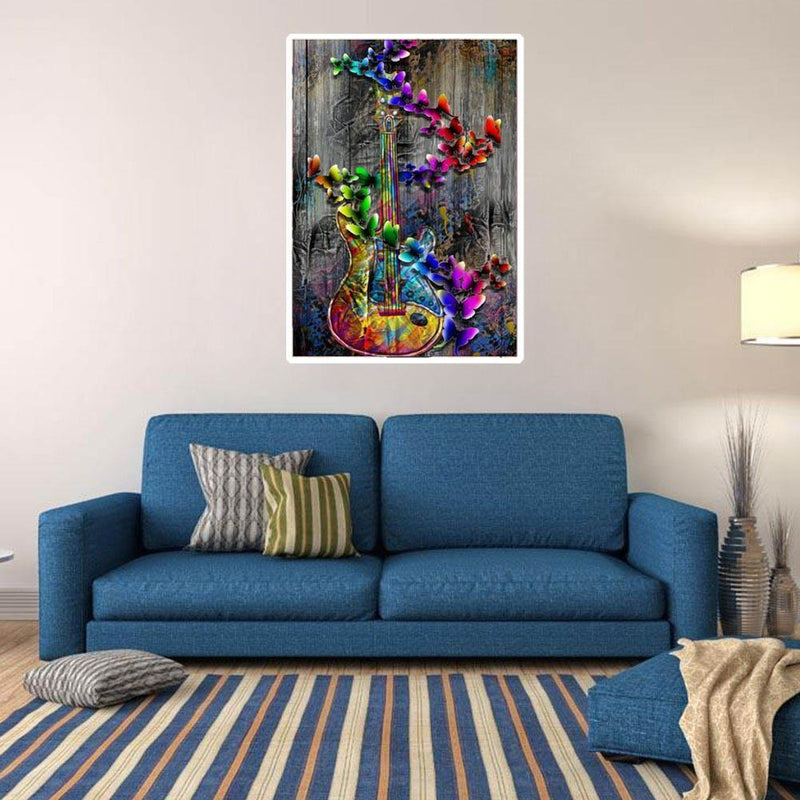 Butterfly Guitar 5D Diamond Painting Embroidery DIY Cross Stitch Home Decor