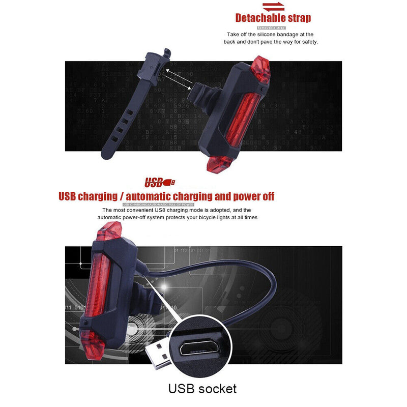 Bicycle taillight waterproof riding taillight LED USB rechargeable waterproof lam