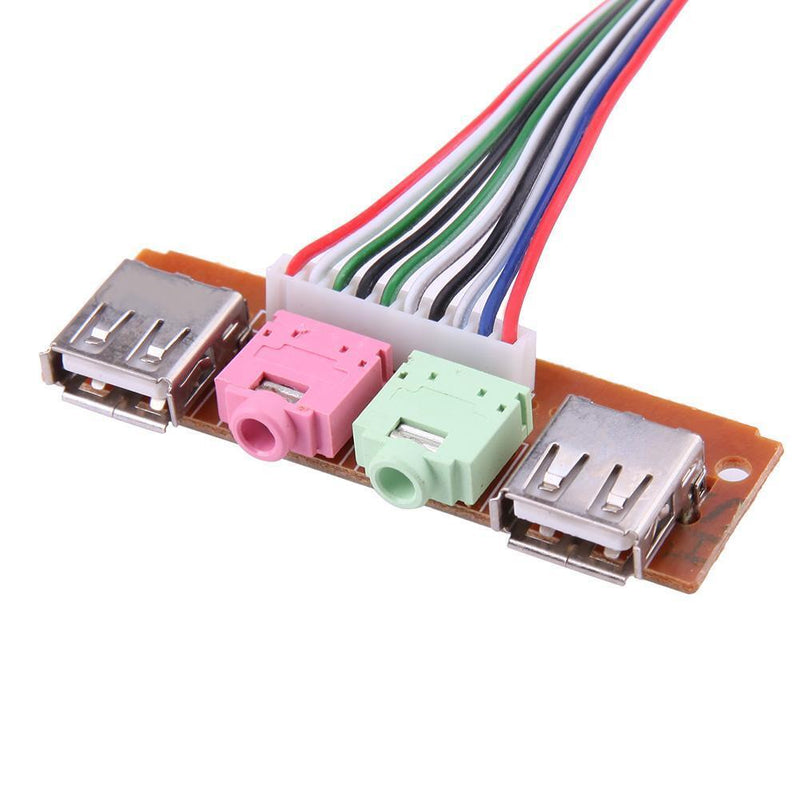 PC Computer Case Front Panel USB Audio Port Mic Earphone Cable