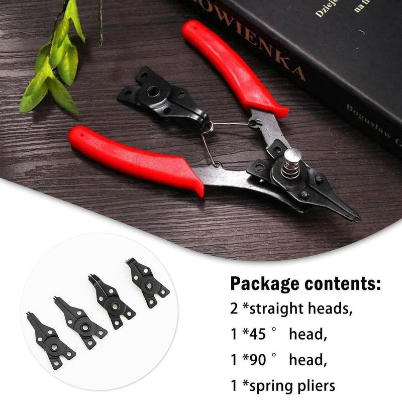 4 In 1 Circlip Plier Set Combination Snap Ring Plier Retaining Clip Pliers Q5U5