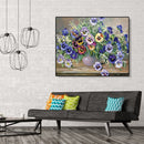 Painting By Numbers DIY Flowers Hand Painted Canvas Oil Wall Art Picture Kit