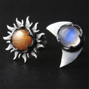 Birthday Party Jewelry Gift Sun and Moon Earring Ear Studs Celestial Moonstone