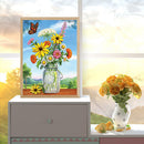 5D Diamond Painting Kit Vase Flower Full Round Drill Rhinestone DIY Wall Cr