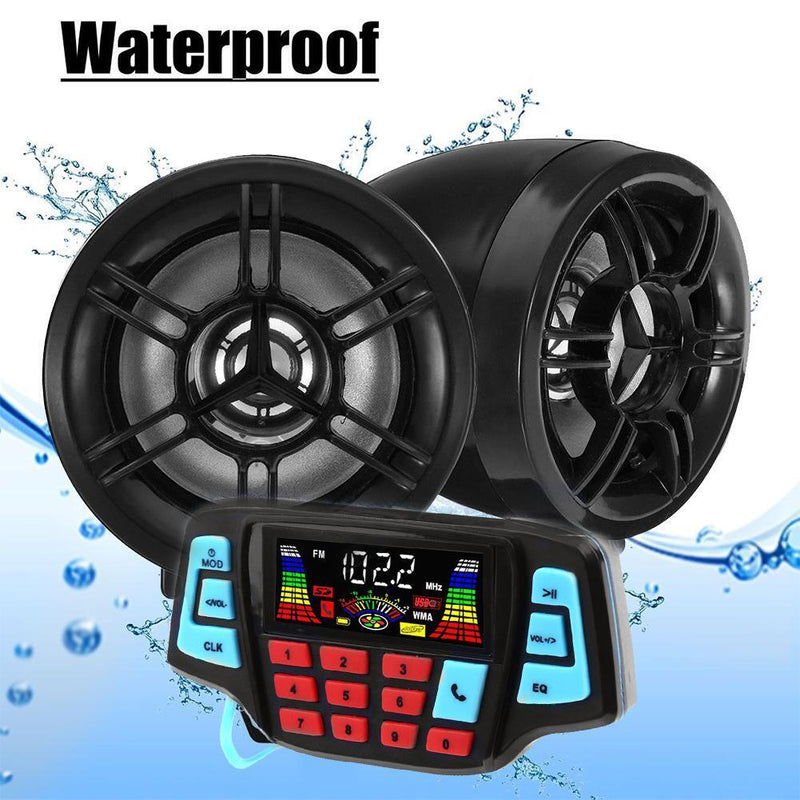Waterproof Motorcycle Audio System USB TF Bluetooth-compatible FM Radio MP3