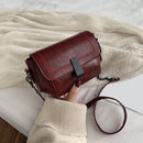 Retro PU Leather Shoulder Messenger Bag Women Solid Color Chain Crossbody Bags