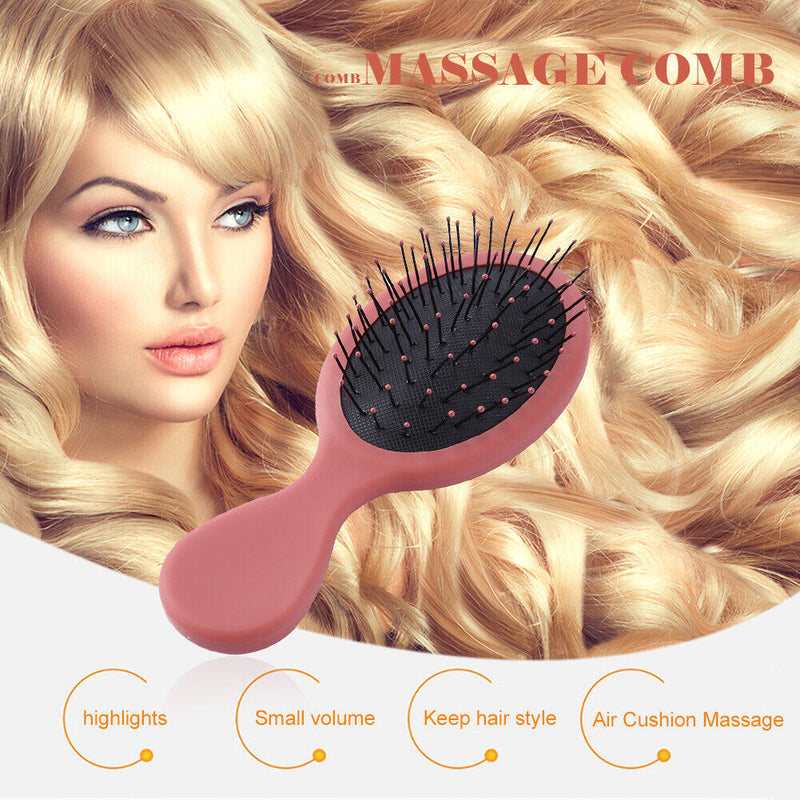 Portable Hair Comb Brush Anti-Static Air Cushion Massager Hairbrush (Pink)
