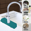 Kitchen Silicone Faucet Absorbent Mat Sink Water Splash Odor Guard (Green) Newly