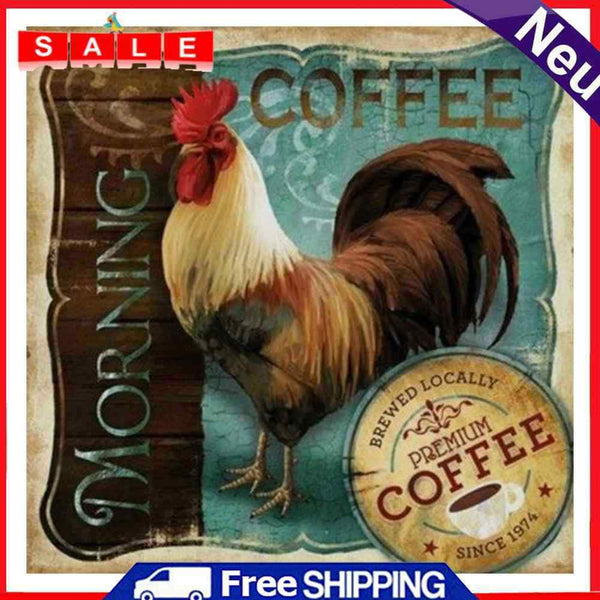 Morning Rooster Oil Paint By Numbers DIY Handpainted on Canvas Wall Art Pictures