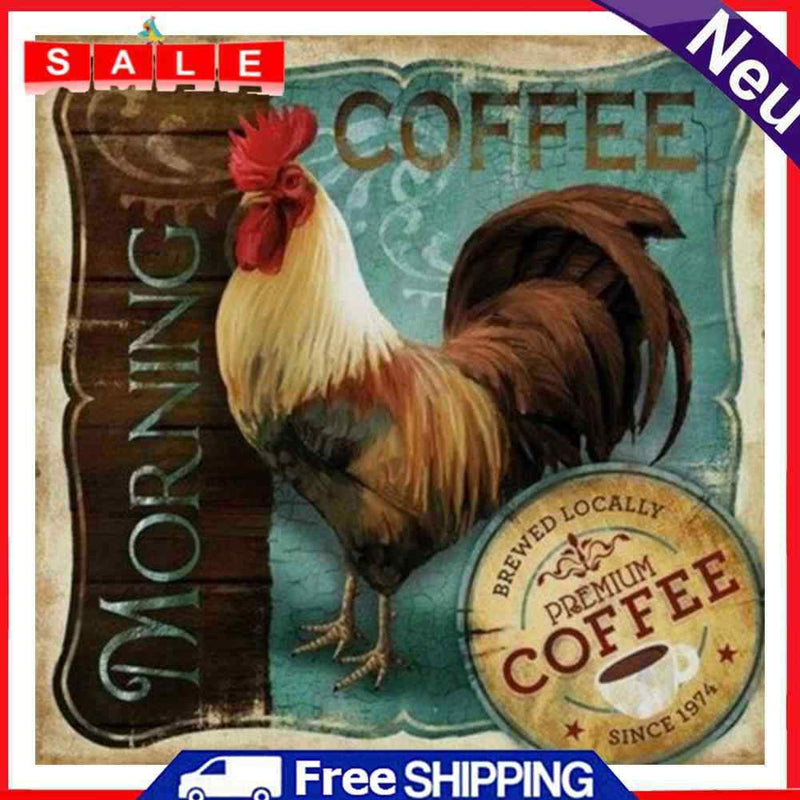 Morning Rooster Oil Paint By Numbers DIY Handpainted on Canvas Wall Art Pictures