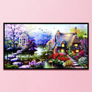 Full Cross Stitch 11CT DIY Garden Cottage Printed Embroidery Hanging Painting