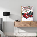Christmas Car Drawing Frameless DIY Oil Paint by Numbers Canvas Home Decor