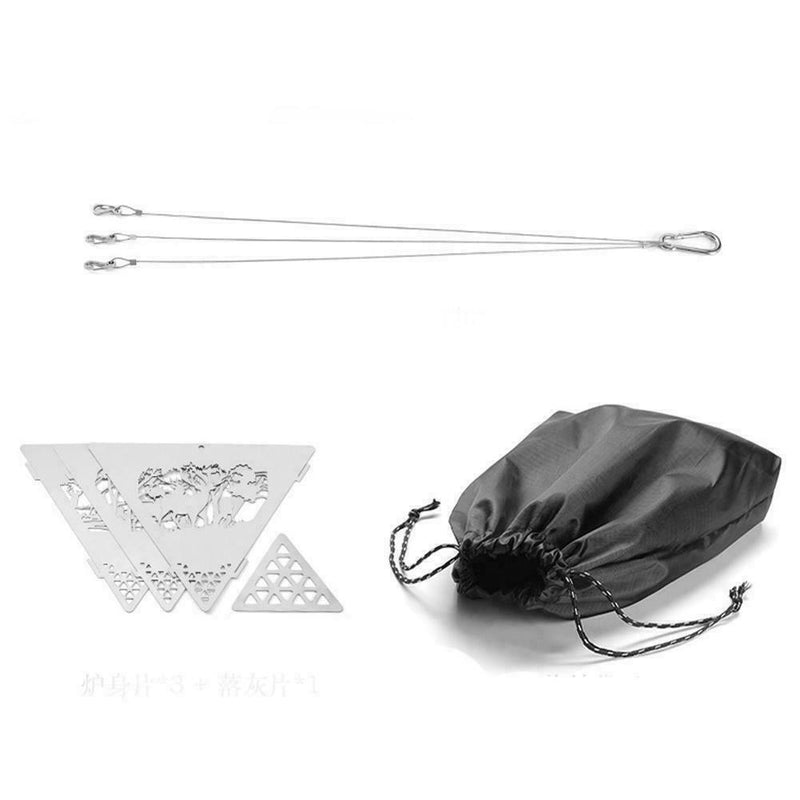 Outdoor Triangle Wood Burning Stove Portable Camp Firewood Steel U8Q6