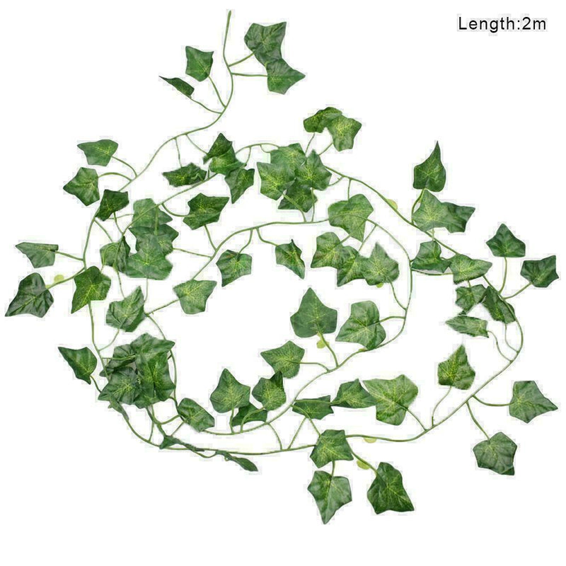 6.56ft Ivy Leaf Garland Green Plant Plastic Vine Foliage Decorations Y5Z2