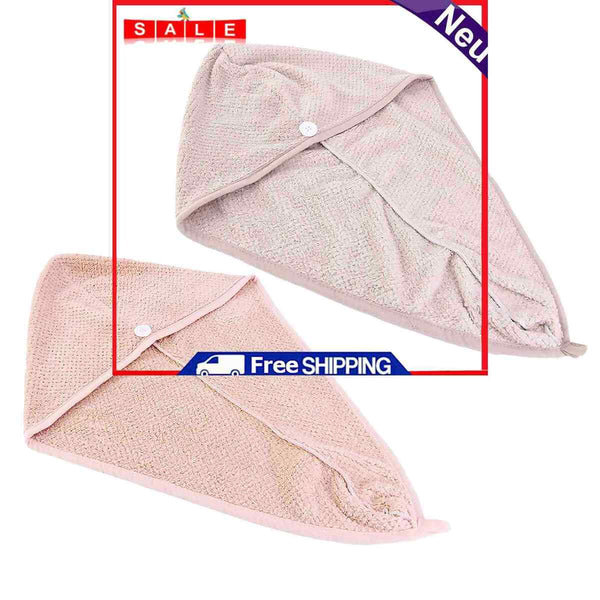 Hair Towel Wrap 2pcs Quick Dry Hair Towels Cap for Drying Curly Long Thick Hair