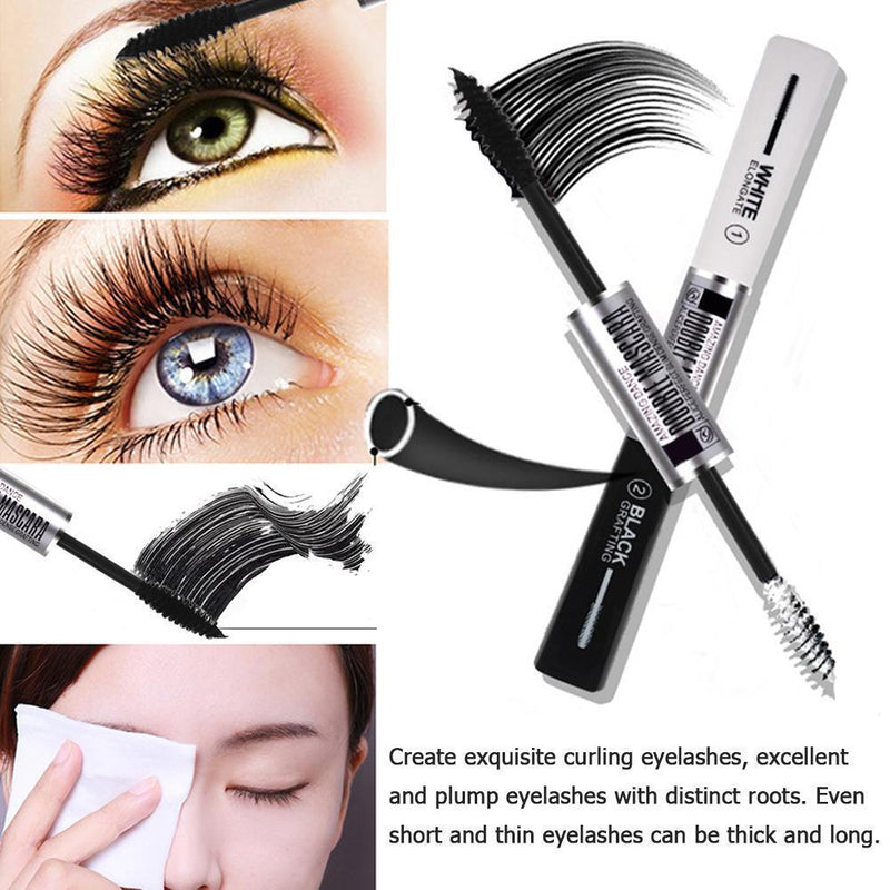 Double Head Mascara Curling Black Waterproof Thick Long Eyelash Cosmetics