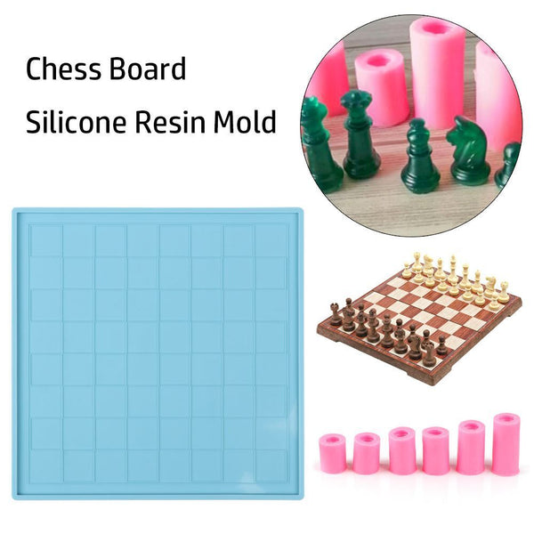 Epoxy Crystal Glue DIY Chess Mold Silicone Chessboard Mould Chess Board Tools