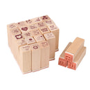 25pcs Love Diary Rubber Wooden Stamp Set DIY with Wooden Box
