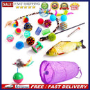 23pcs Teaser Cat Combination Set Tunnel False Mouse Fish Ball Feather Stick