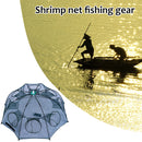 6/8 Holes Fishing Net Shrimp Cage Nylon Foldable Fish Cast Trap (8 Holes) Newly