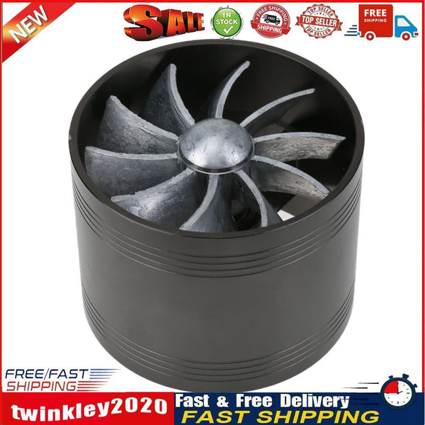 Car Turbo Charger Air Intake Gas Fuel Saver Car Refitting Fan Vent(Black) Newly