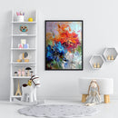 Oil Paint By Numbers Flower Frameless Picture Craft Kit for Home Living Room
