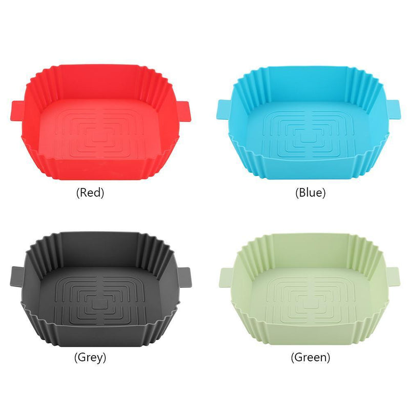 Square Cake Pan Non-stick Disk Air Fryers Tray for Home Kitchen Tool (Green)