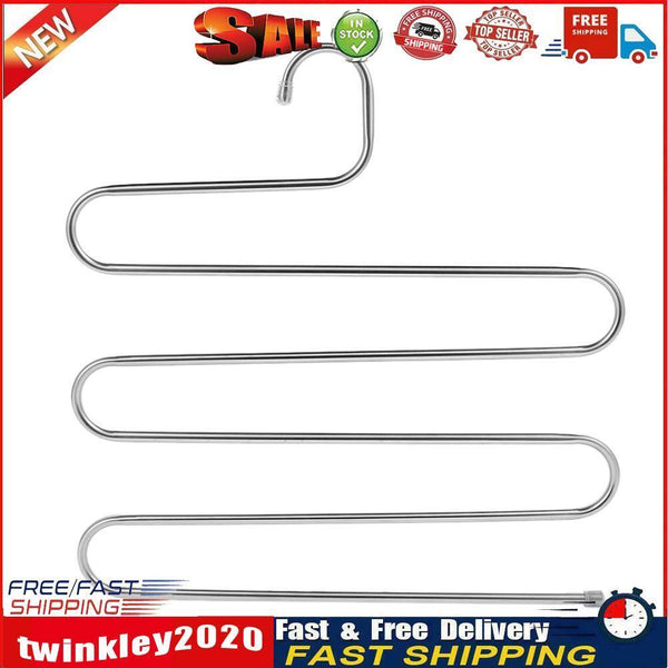 Stainless Steel Pants Trousers Hanger Clothes Rack Closet Holder Organizer Newly