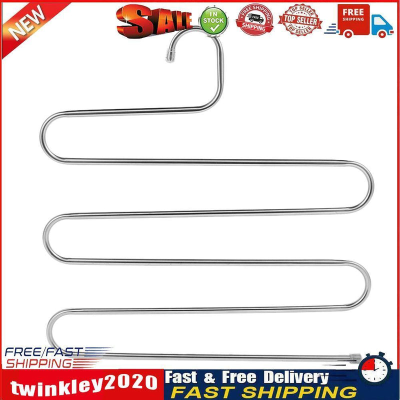 Stainless Steel Pants Trousers Hanger Clothes Rack Closet Holder Organizer Newly