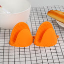 2pcs Silicone Anti-Slip Oven Gloves Heat Resistant Cooking Glove (Orange)