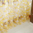 Chic Leaf Type Tulle Door Window Curtain Rural Leaf Design Curtain Yellow