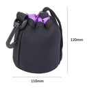 Waterproof Camera Lens Pouch Shockproof Drawstring DSLR Lens Soft Protective Bag