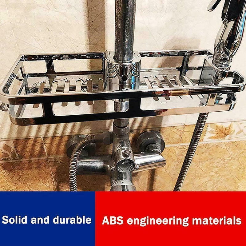 Bathroom Shelf Shower Pole Storage Rack Organiser Tray U Holder K C0H6