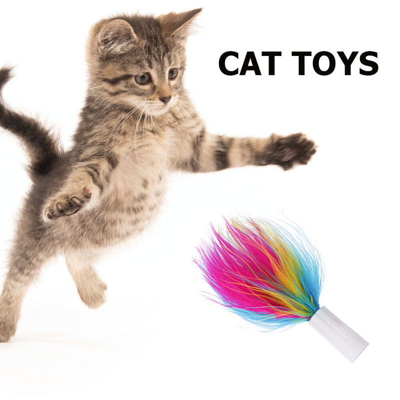 Auto Stick Feathers Replacement Head Interactive Electric Cat Toys (3pcs)