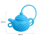 Teapot Shape Tea Bag Strainer Infuser Silicone Leaf Filter Diffuser (Blue) Newly