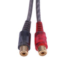 1pc 30cm 2 RCA Male, 1 RCA Female OFC Splitter Cable for Car Audio System for