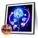 Handmade Full Square Drill 5D Blue Rose Drawing Kit DIY Diamond Painting Craft