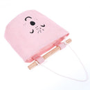 One Layer Pocket Canvas Storage Bag Back Door Wall Hanging Bag (Pink)