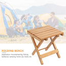 Wood Chair Portable Foldable Outdoor Camping Fishing BBQ Bench Stool (Log)