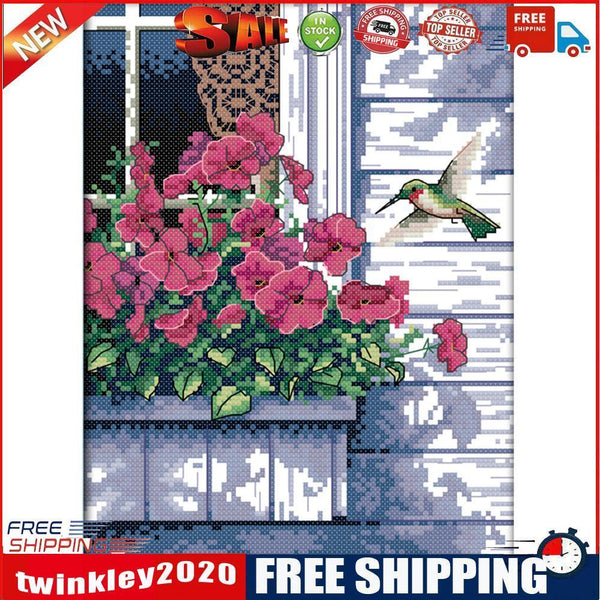 Hummer 14CT Stamped Cross Stitch Kits DIY Print Canvas Needlework (D586)